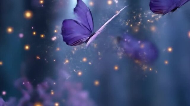 Graceful butterflies fluttering against a dreamy background with bokeh effects