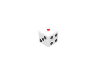 game die top view without shadow 3d render