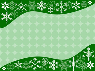 雪の結晶の緑の壁紙。クリスマスのシンプルなベクターのグリーティングカード。Vector Christmas Background.	
