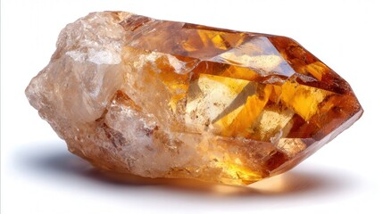 Topaz crystal isolated on white background