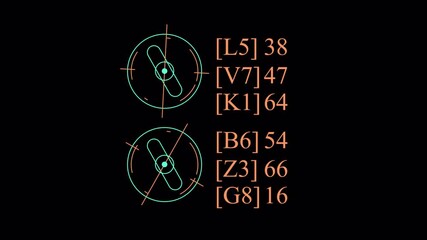Futuristic Digital Interface with Abstract Compasses and Data Readouts