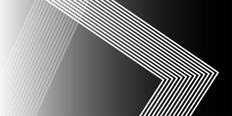 Abstract white geometric pattern of intersecting lines. Square line blend halftone. Design geometric element. Black background with pixelated horizontal lines of different sizes. black screen.