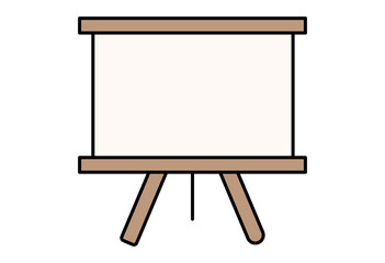 Business training and presentation concept flat vector illustration with lecturer, board, and participants