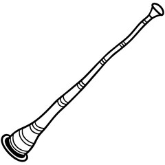Didgeridoo line art vector