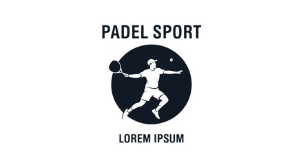 Naklejka premium Padel Sport Silhouette Player with Racquet Action Vector 17