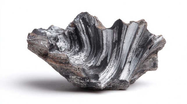 Zinc fragment isolated on white background