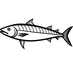 King Mackerel line art vector