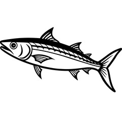 King Mackerel line art vector