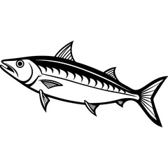 King Mackerel line art vector
