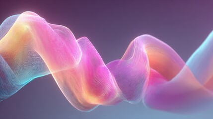 Obraz premium Ethereal Swirls of Colorful Light Waves in Soft Gradient Background