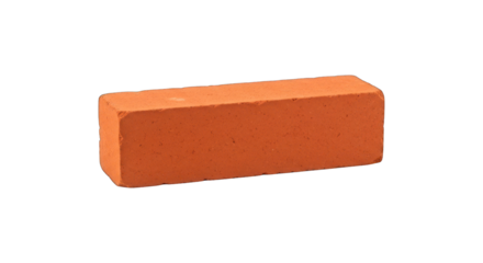 Red-orange brick, rectangular and isolated on a black background, slightly textured