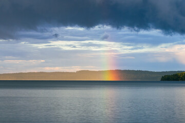 rainbow over the lake