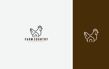 Fototapeta premium Farming house animal badge logo .vector illustration, isolated design template