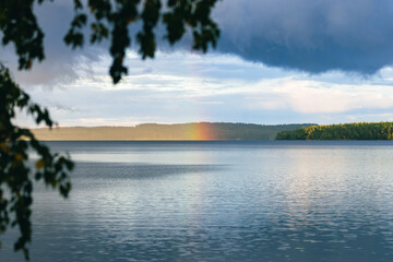 rainbow over the lake