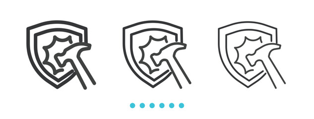 Protection insurance icon. Thin line icon vector