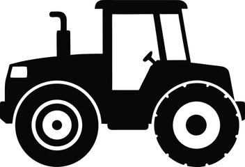 Agriculture vehicle symbol. Simple tractor silhouette vector graphic