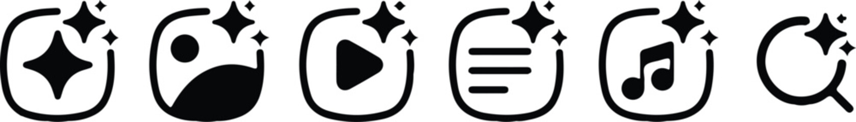 generate ai icons set vector illustration image 