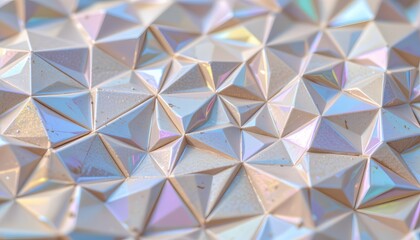 Abstract Iridescent Geometric Texture with Shiny Metallic Finish and Elegant Patterns