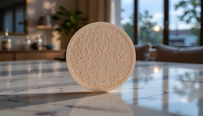 Stylish Decorative Light Piece on Elegant Table in Cozy Modern Interior During Evening