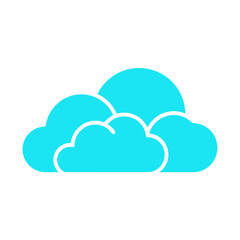 Stylized blue cloud illustration with a smooth design and cheerful aesthetic