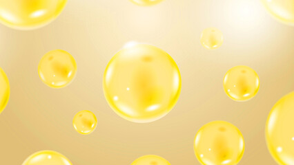 Golden Liquid Bubbles Background