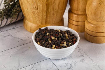 Pepper corn mix in the bowl