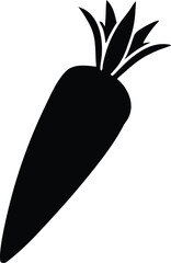 Organic carrot vegetable silhouette. Farm food vector symbol
