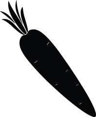 Vector carrot silhouette illustration. Healthy diet and nutrition icon
