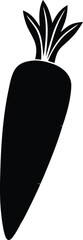 Simple carrot icon silhouette. Isolated root vegetable graphic