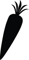 Simple carrot icon silhouette. Isolated root vegetable graphic