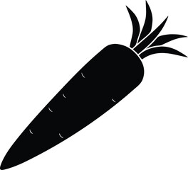 Carrot silhouette vector icon. Healthy vegetable food symbol
