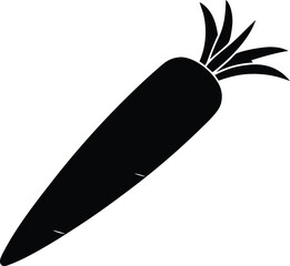 Carrot silhouette vector icon. Healthy vegetable food symbol