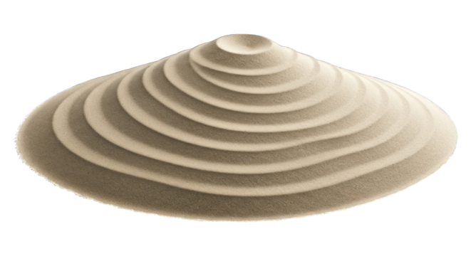 Shell with concentric textured ridges, beige color on a dark background