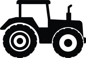 Tractor silhouette vector icon. Farm agriculture vehicle symbol