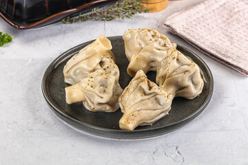 Georgian stuffed meat dumplings Khinkali