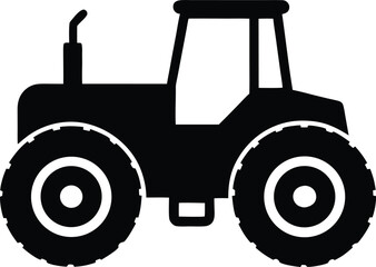 Tractor silhouette vector icon. Farm agriculture vehicle symbol