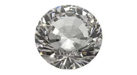 Brilliant Diamond PNG - Hyper Realistic Faceted Gemstone on Transparent Background