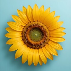 Fototapeta premium Vibrant sunflower bloom radiates warmth and natural beauty against a clean, bright backdrop