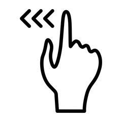 Drag Gesture Vector Line Icon Design