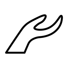 Help Hand Vector Line Icon Design