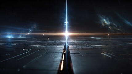 An Abstract Background Concept with Blue Technological Light Rays Shuttling: Dynamic Futuristic Blue Tech Light Abstract Background for Digital Designs & Tech Branding