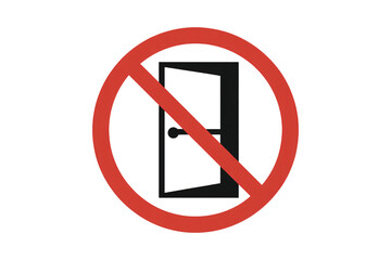 No entry symbol with open door concept