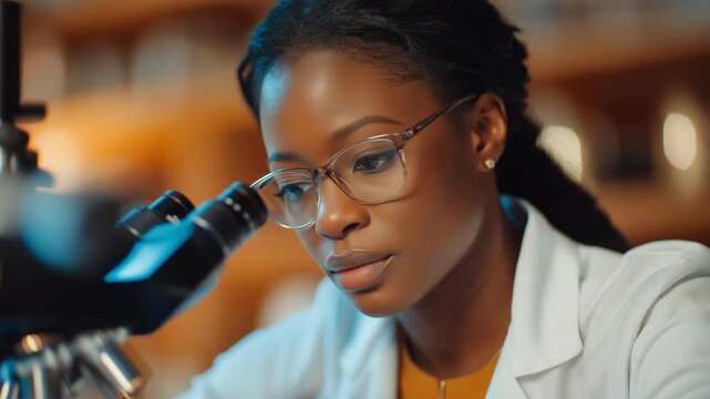 Researcher analyzing nanomaterial samples with scanning electron microscope, emotion of discovery and excitement visible, representing nanostructure visualization, materials research, and