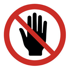 Stop hand symbol prohibition sign no entry warning