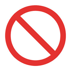 Obraz premium Red prohibition sign with diagonal line indicating no entry or forbidden