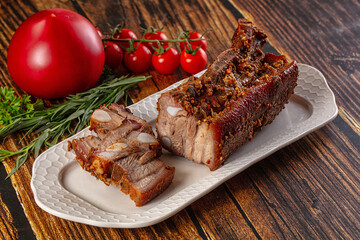 Baked pork belly with spices