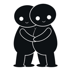 Hug Day black color design, solid white background (14).eps