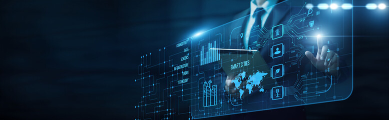 Business innovation, urban touching interface, smart cities infrastructure connectivity IoT sustainability data management automation transport planning, and digital governance.