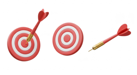 Dart Hitting the Target: A striking image showcases a sharp red dart hitting the bullseye, symbolizing precision and focus.