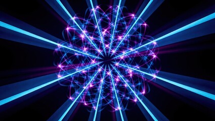 Abstract Blue and Purple Energy Burst.